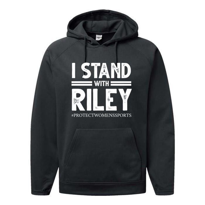 I Stand With Riley Gaines Performance Fleece Hoodie