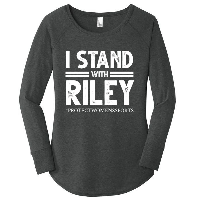 I Stand With Riley Gaines Women's Perfect Tri Tunic Long Sleeve Shirt