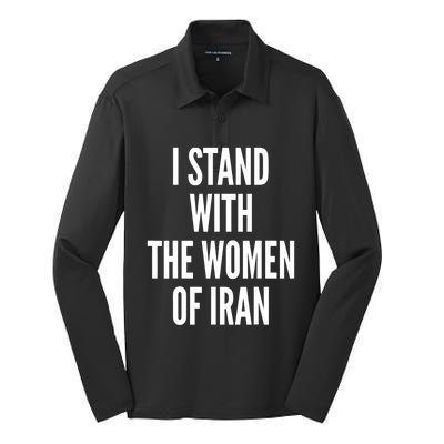 I Stand With The Of Iran Iranian Flag Freeiran Fist Great Gift Silk Touch Performance Long Sleeve Polo