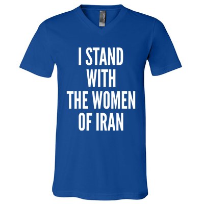 I Stand With The Of Iran Iranian Flag Freeiran Fist Great Gift V-Neck T-Shirt