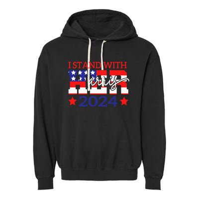 I Stand With Her Kamala Harris 2024 Political Garment-Dyed Fleece Hoodie