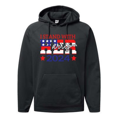 I Stand With Her Kamala Harris 2024 Political Performance Fleece Hoodie