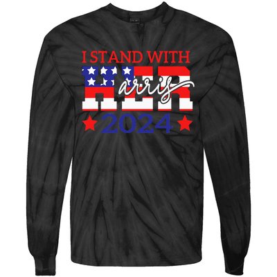 I Stand With Her Kamala Harris 2024 Political Tie-Dye Long Sleeve Shirt