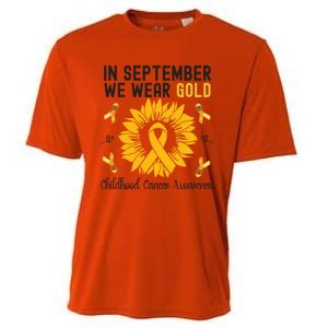 In September We Wear Gold Hood Cancer Awareness Gift Cooling Performance Crew T-Shirt