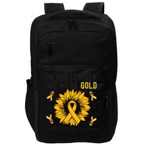 In September We Wear Gold Hood Cancer Awareness Gift Impact Tech Backpack