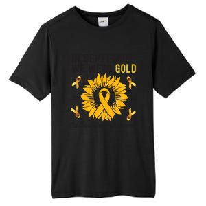 In September We Wear Gold Hood Cancer Awareness Gift Tall Fusion ChromaSoft Performance T-Shirt