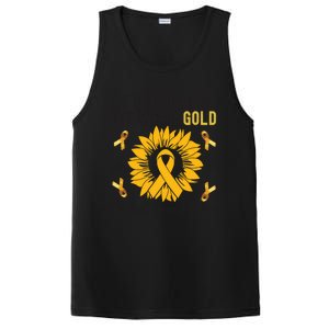 In September We Wear Gold Hood Cancer Awareness Gift PosiCharge Competitor Tank