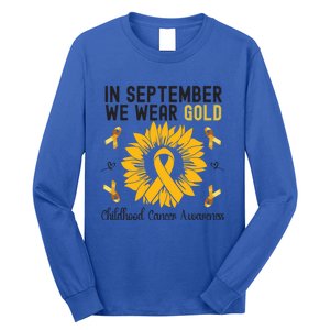 In September We Wear Gold Hood Cancer Awareness Gift Long Sleeve Shirt