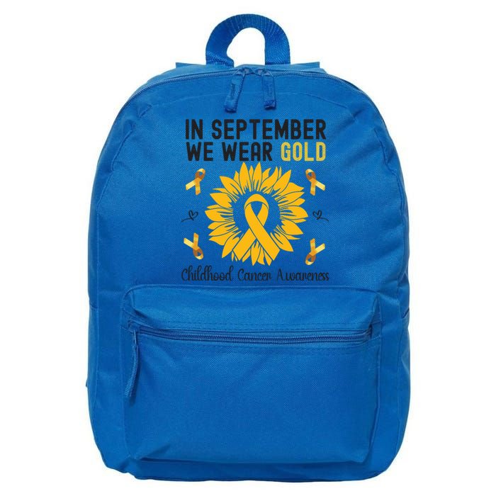 In September We Wear Gold Hood Cancer Awareness Gift 16 in Basic Backpack