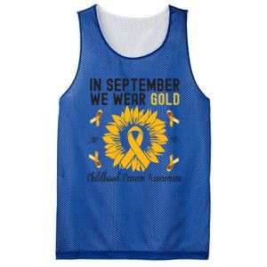 In September We Wear Gold Hood Cancer Awareness Gift Mesh Reversible Basketball Jersey Tank