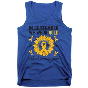 In September We Wear Gold Hood Cancer Awareness Gift Tank Top