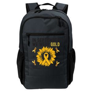 In September We Wear Gold Hood Cancer Awareness Gift Daily Commute Backpack