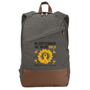 In September We Wear Gold Hood Cancer Awareness Gift Cotton Canvas Backpack