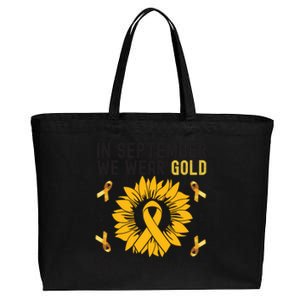 In September We Wear Gold Hood Cancer Awareness Gift Cotton Canvas Jumbo Tote