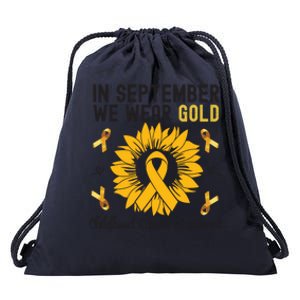 In September We Wear Gold Hood Cancer Awareness Gift Drawstring Bag