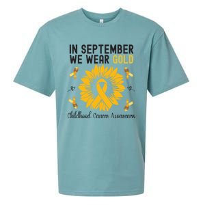 In September We Wear Gold Hood Cancer Awareness Gift Sueded Cloud Jersey T-Shirt