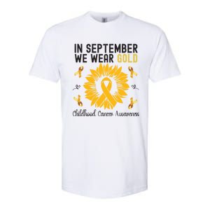 In September We Wear Gold Hood Cancer Awareness Gift Softstyle CVC T-Shirt