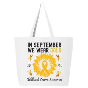 In September We Wear Gold Hood Cancer Awareness Gift 25L Jumbo Tote