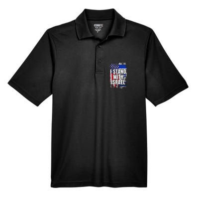 I Stand With Israel Usa Israeli Flag Men's Origin Performance Pique Polo