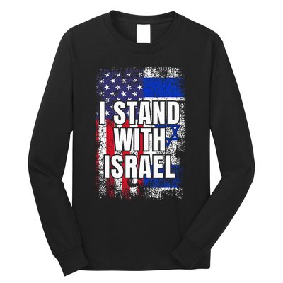 I Stand With Israel Usa Israeli Flag Long Sleeve Shirt