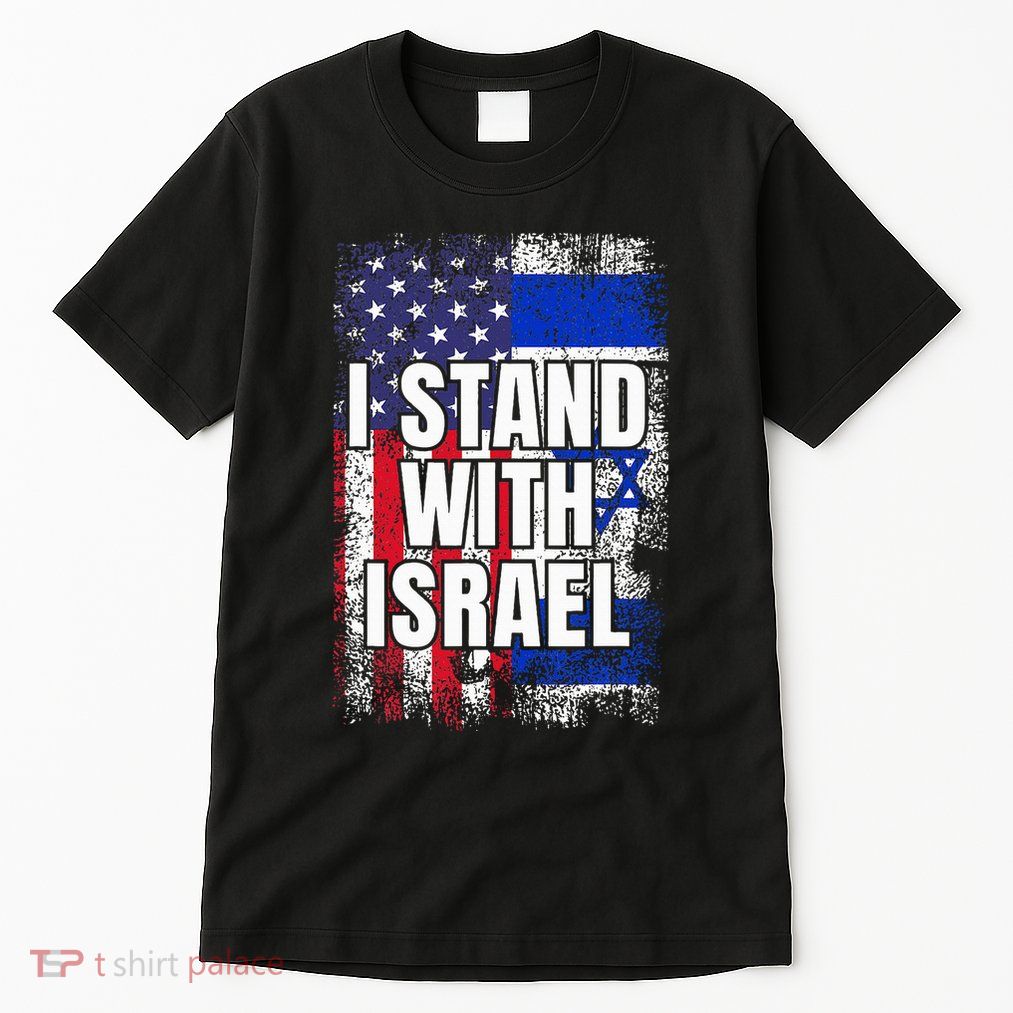 I Stand With Israel Usa Israeli Flag Tall T-Shirt
