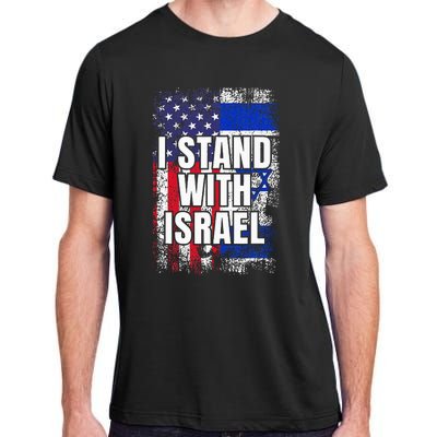 I Stand With Israel Usa Israeli Flag Adult ChromaSoft Performance T-Shirt