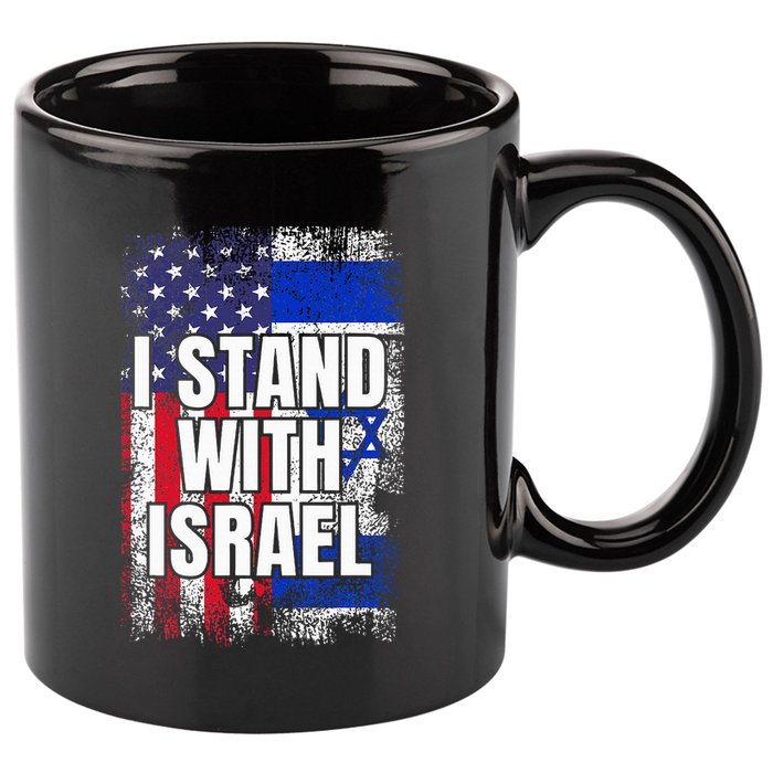 I Stand With Israel Usa Israeli Flag 11oz C Handle Ceramic Mug