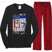 I Stand With Israel Usa Israeli Flag Long Sleeve Pajama Set