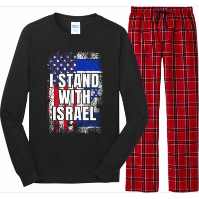 I Stand With Israel Usa Israeli Flag Long Sleeve Pajama Set