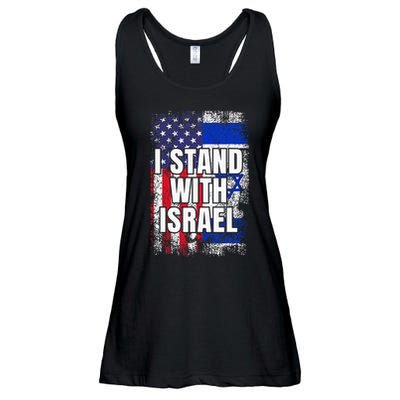 I Stand With Israel Usa Israeli Flag Ladies Essential Flowy Tank