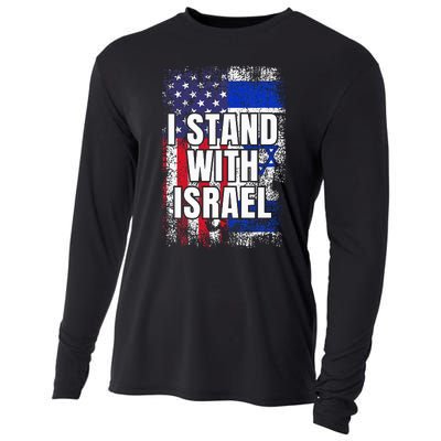 I Stand With Israel Usa Israeli Flag Cooling Performance Long Sleeve Crew