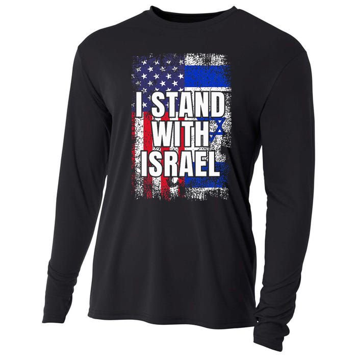 I Stand With Israel Usa Israeli Flag Cooling Performance Long Sleeve Crew