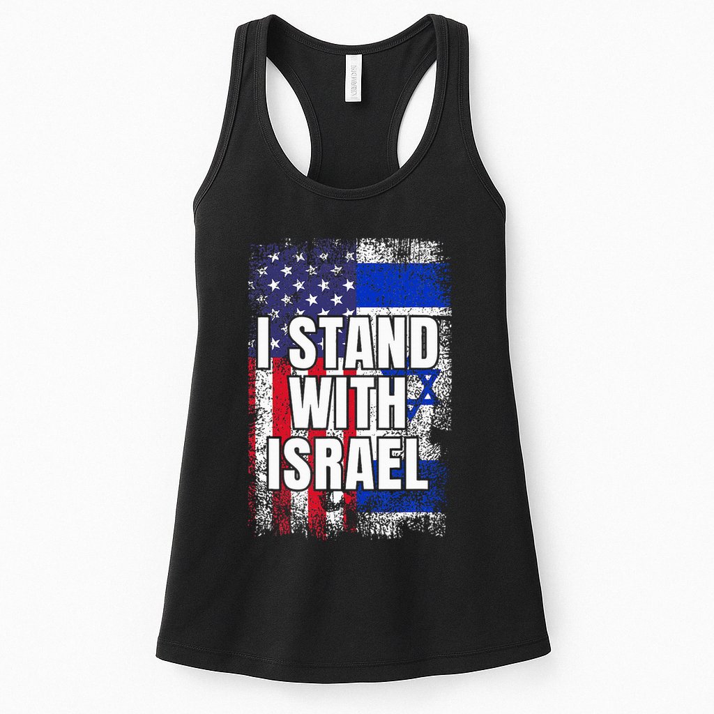 I Stand With Israel Usa Israeli Flag Womens Tank Top