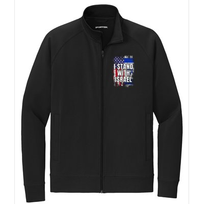 I Stand With Israel Usa Israeli Flag Stretch Full-Zip Cadet Jacket