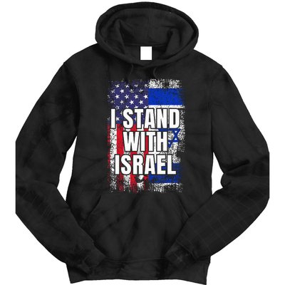 I Stand With Israel Usa Israeli Flag Tie Dye Hoodie