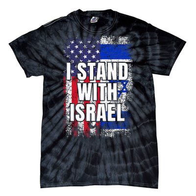 I Stand With Israel Usa Israeli Flag Tie-Dye T-Shirt