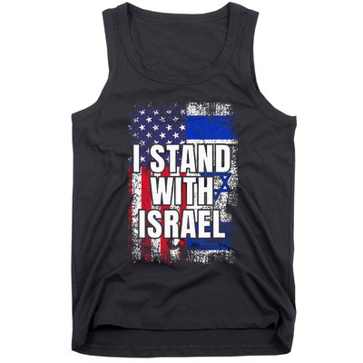 I Stand With Israel Usa Israeli Flag Tank Top