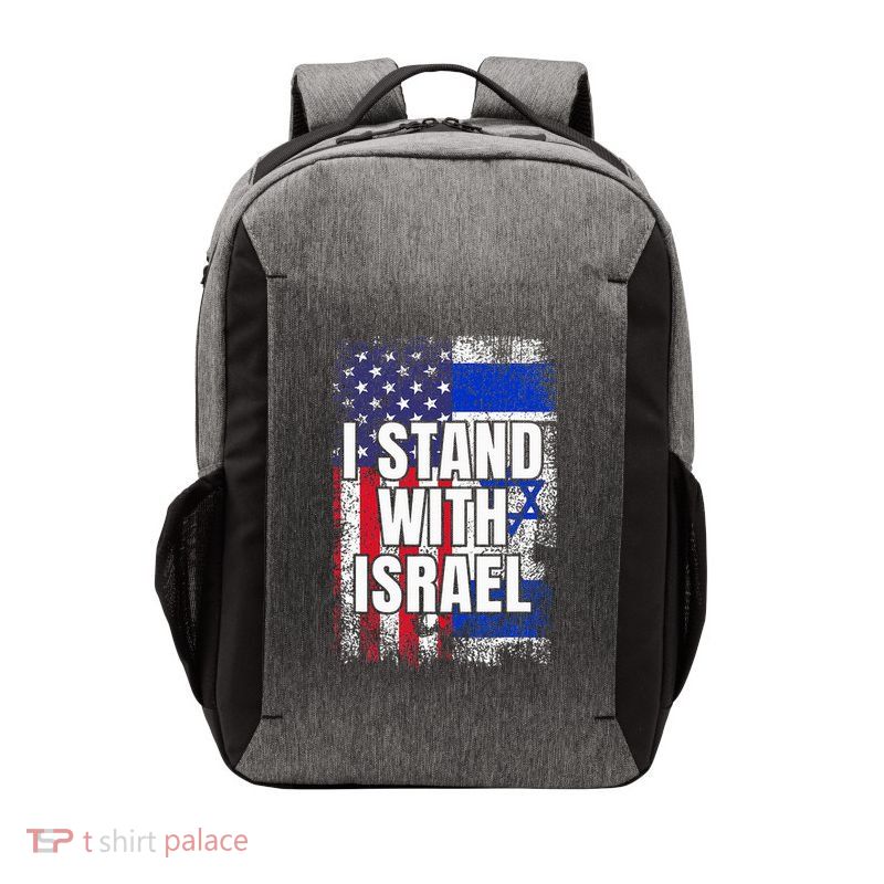 I Stand With Israel Usa Israeli Flag Vector Backpack