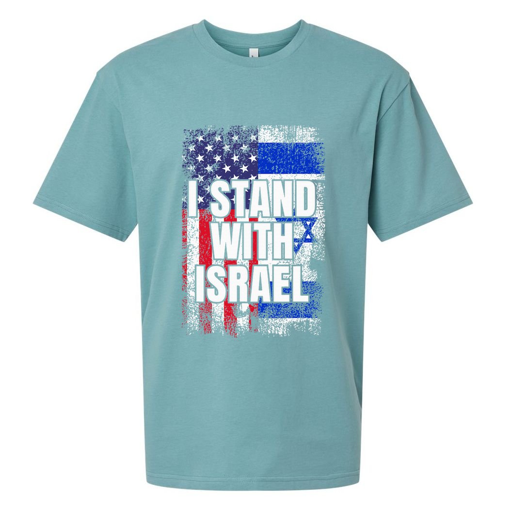 I Stand With Israel Usa Israeli Flag Sueded Cloud Jersey T-Shirt