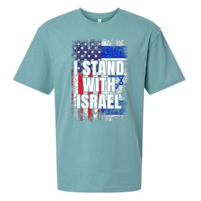 I Stand With Israel Usa Israeli Flag Sueded Cloud Jersey T-Shirt