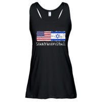 I Stand With Israel USA Israeli Flag Jewish Ladies Essential Flowy Tank