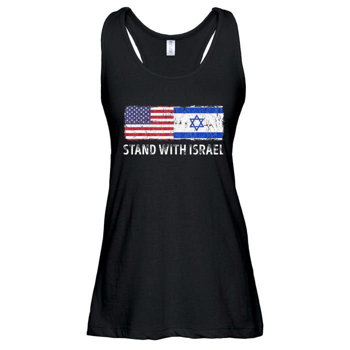 I Stand With Israel USA Israeli Flag Jewish Ladies Essential Flowy Tank