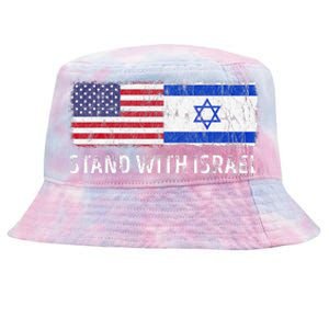 I Stand With Israel USA Israeli Flag Jewish Tie-Dyed Bucket Hat