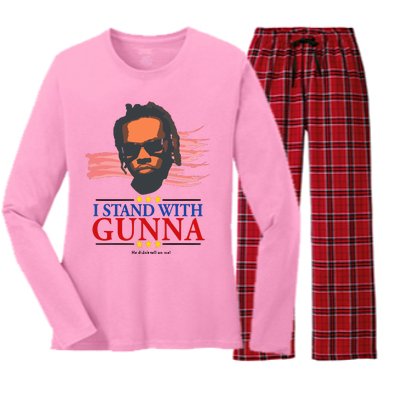 I Stand With G.U.N.N.A He Didn’T Tell On Me Women's Long Sleeve Flannel Pajama Set 