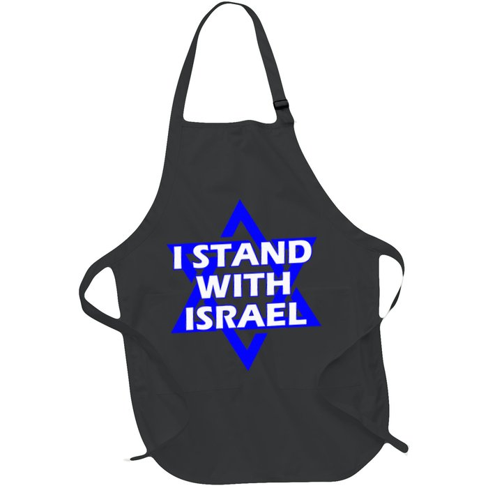 I Stand With Israel Star Of David Full-Length Apron With Pockets