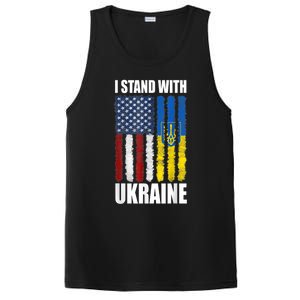 I Stand With Ukraine American Ukrainian Flag Cute Gift PosiCharge Competitor Tank