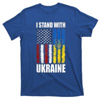 I Stand With Ukraine American Ukrainian Flag Cute Gift T-Shirt