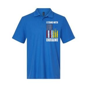 I Stand With Ukraine American Ukrainian Flag Cute Gift Softstyle Adult Sport Polo