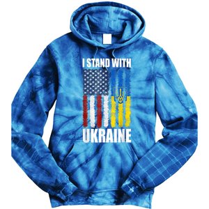 I Stand With Ukraine American Ukrainian Flag Cute Gift Tie Dye Hoodie