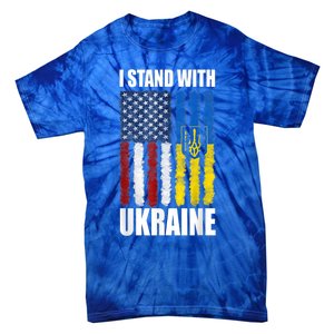 I Stand With Ukraine American Ukrainian Flag Cute Gift Tie-Dye T-Shirt